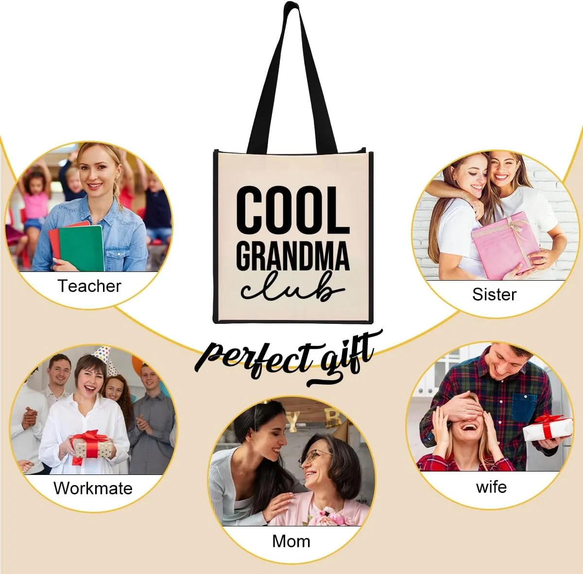 Grandma Mimi Gigi Granny Nana Memaw Nanny Mama Mum Mom Aunt Gifts Cool Canvas Tote Bag for Women