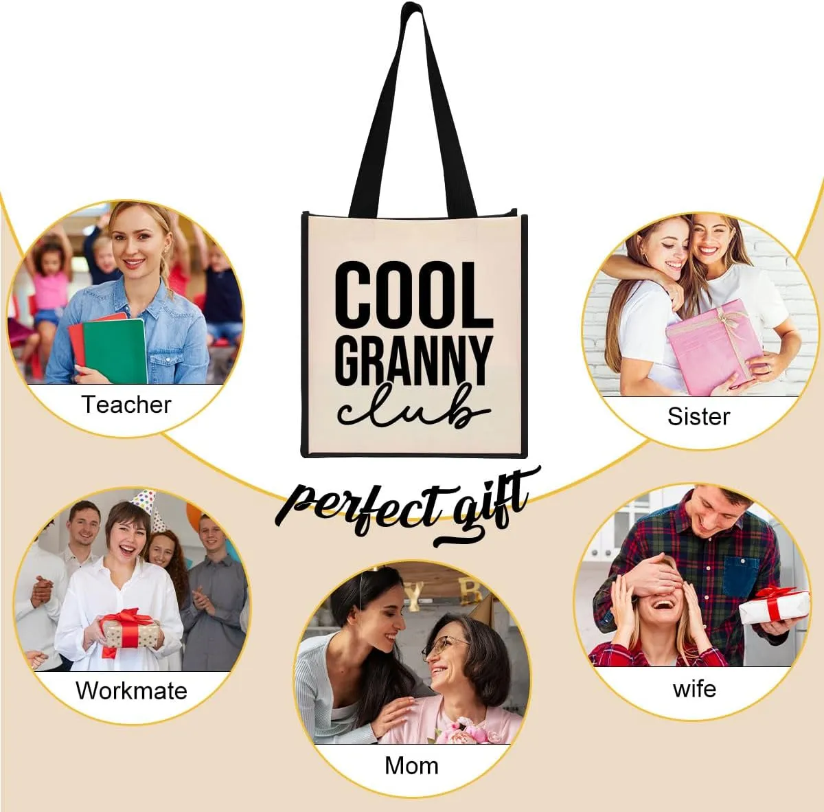 Grandma Mimi Gigi Granny Nana Memaw Nanny Mama Mum Mom Aunt Gifts Cool Canvas Tote Bag for Women