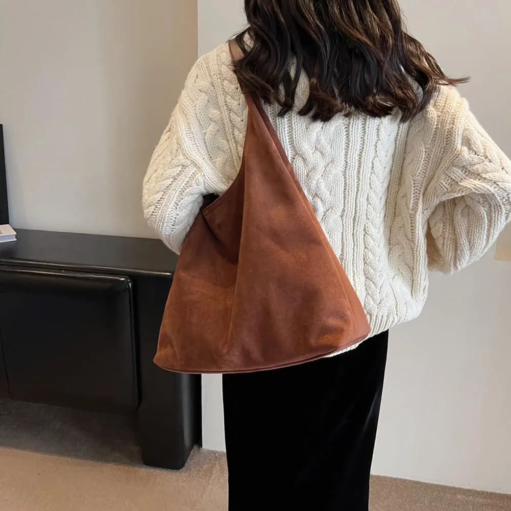 Green Suede Bag Suede Hobo Bag for Women Retro Suede Slouchy Bag Hobo Handbag Suede Shoulder Bag