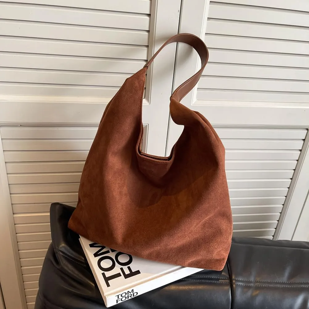 Green Suede Bag Suede Hobo Bag for Women Retro Suede Slouchy Bag Hobo Handbag Suede Shoulder Bag