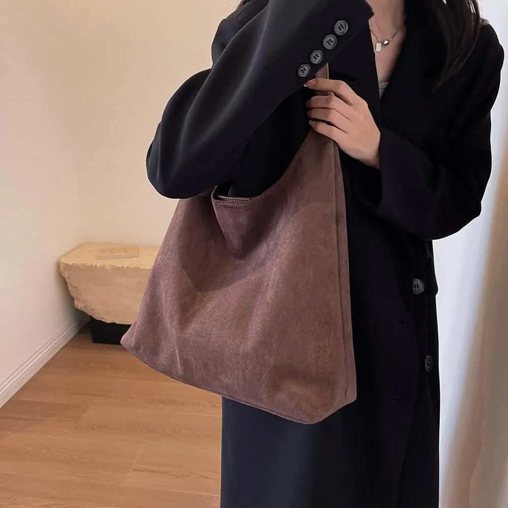 Green Suede Bag Suede Hobo Bag for Women Retro Suede Slouchy Bag Hobo Handbag Suede Shoulder Bag