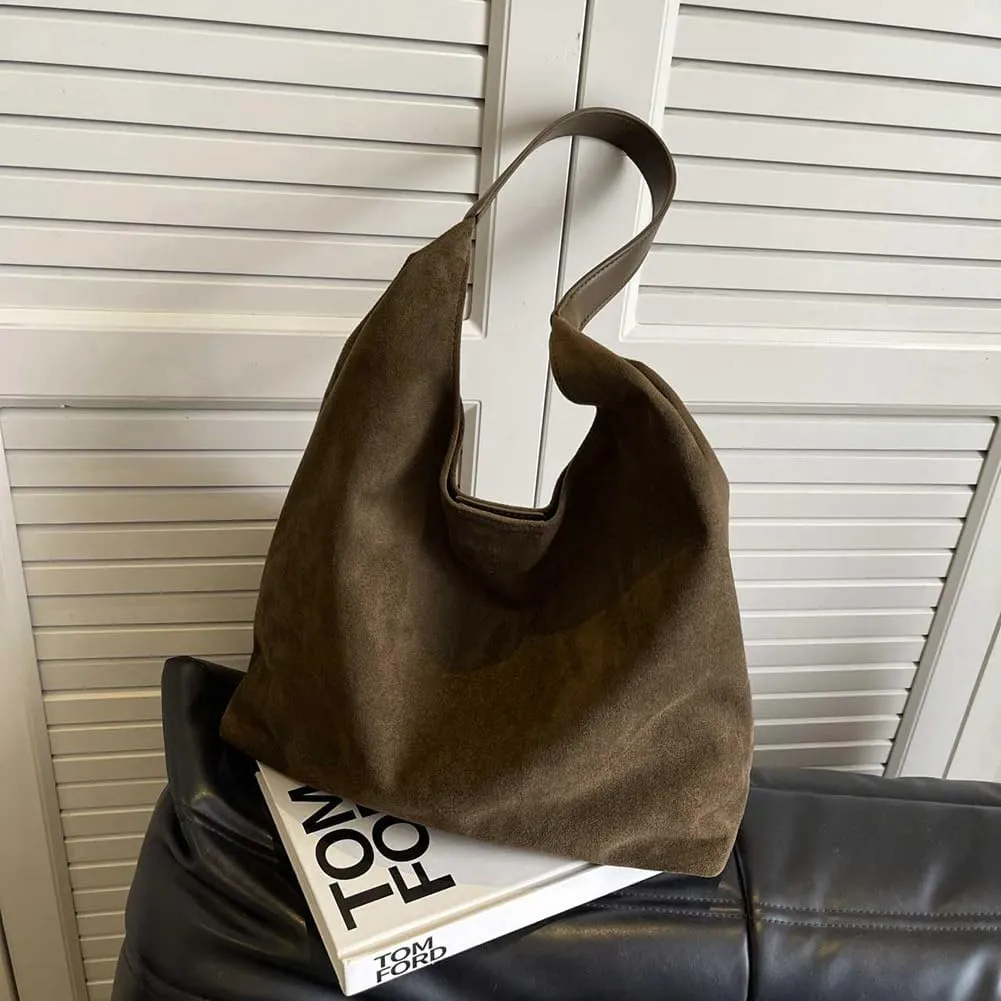 Green Suede Bag Suede Hobo Bag for Women Retro Suede Slouchy Bag Hobo Handbag Suede Shoulder Bag