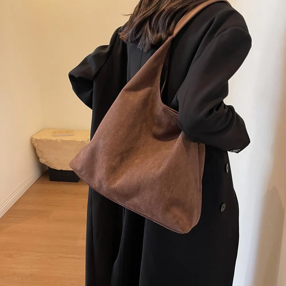 Green Suede Bag Suede Hobo Bag for Women Retro Suede Slouchy Bag Hobo Handbag Suede Shoulder Bag