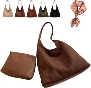 Green Suede Bag Suede Hobo Bag for Women Retro Suede Slouchy Bag Hobo Handbag Suede Shoulder Bag