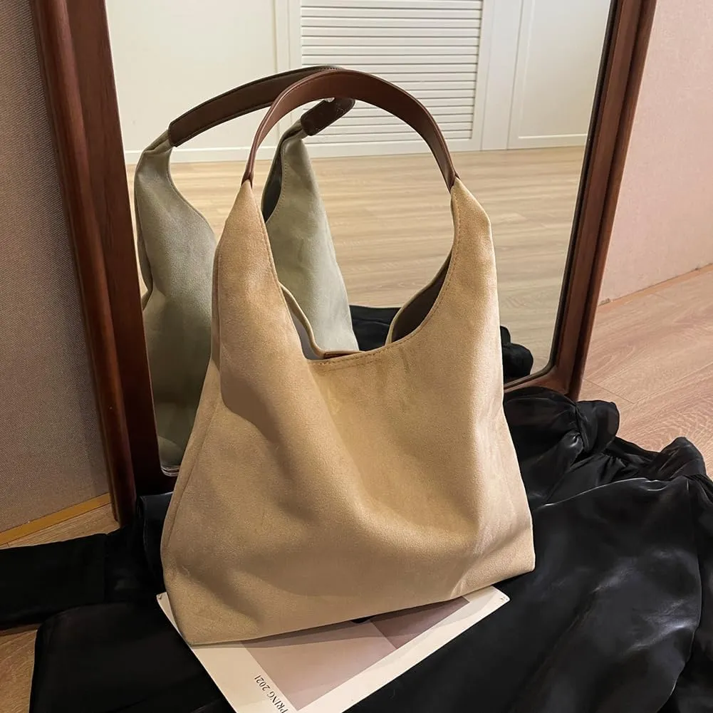 Green Suede Bag Suede Hobo Bag for Women Retro Suede Slouchy Bag Hobo Handbag Suede Shoulder Bag