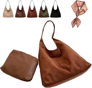 Green Suede Bag Suede Hobo Bag for Women Retro Suede Slouchy Bag Hobo Handbag Suede Shoulder Bag