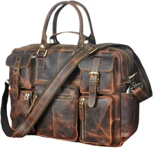 Haitpant Men Leather Handbag Business Briefcase Document Laptop Case Attache Portfolio Bag