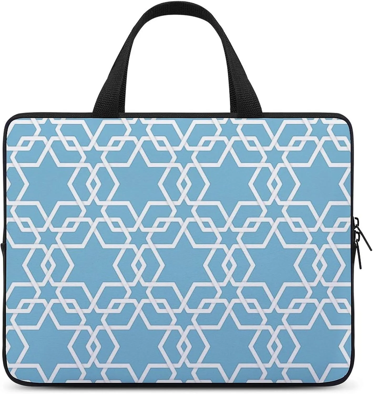 Israel Blue Six Pointed Star Pattern Laptop Sleeve Bag Computer Carrying Case Laptops Protective Cover for Travel Business
