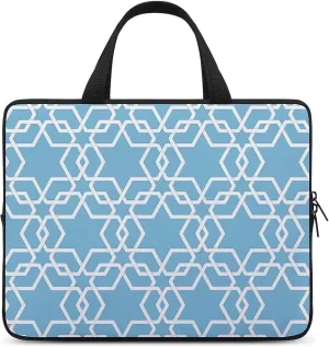 Israel Blue Six Pointed Star Pattern Laptop Sleeve Bag Computer Carrying Case Laptops Protective Cover for Travel Business