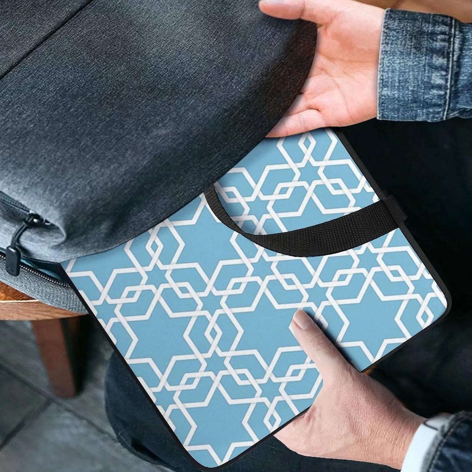Israel Blue Six Pointed Star Pattern Laptop Sleeve Bag Computer Carrying Case Laptops Protective Cover for Travel Business