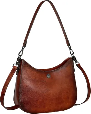 Iswee Retro Leather Shoulder Purse Small Crossbody Bags for Women Satchel Purse Hobo Handbag