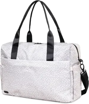 Jadyn Carry-On Travel Duffel Bag for Women, 18 Weekender Bag with Laptop Compartment and Trolley Sleeve, Ideal for Work, Gym, and Overnight Trips (Desert Leopard)