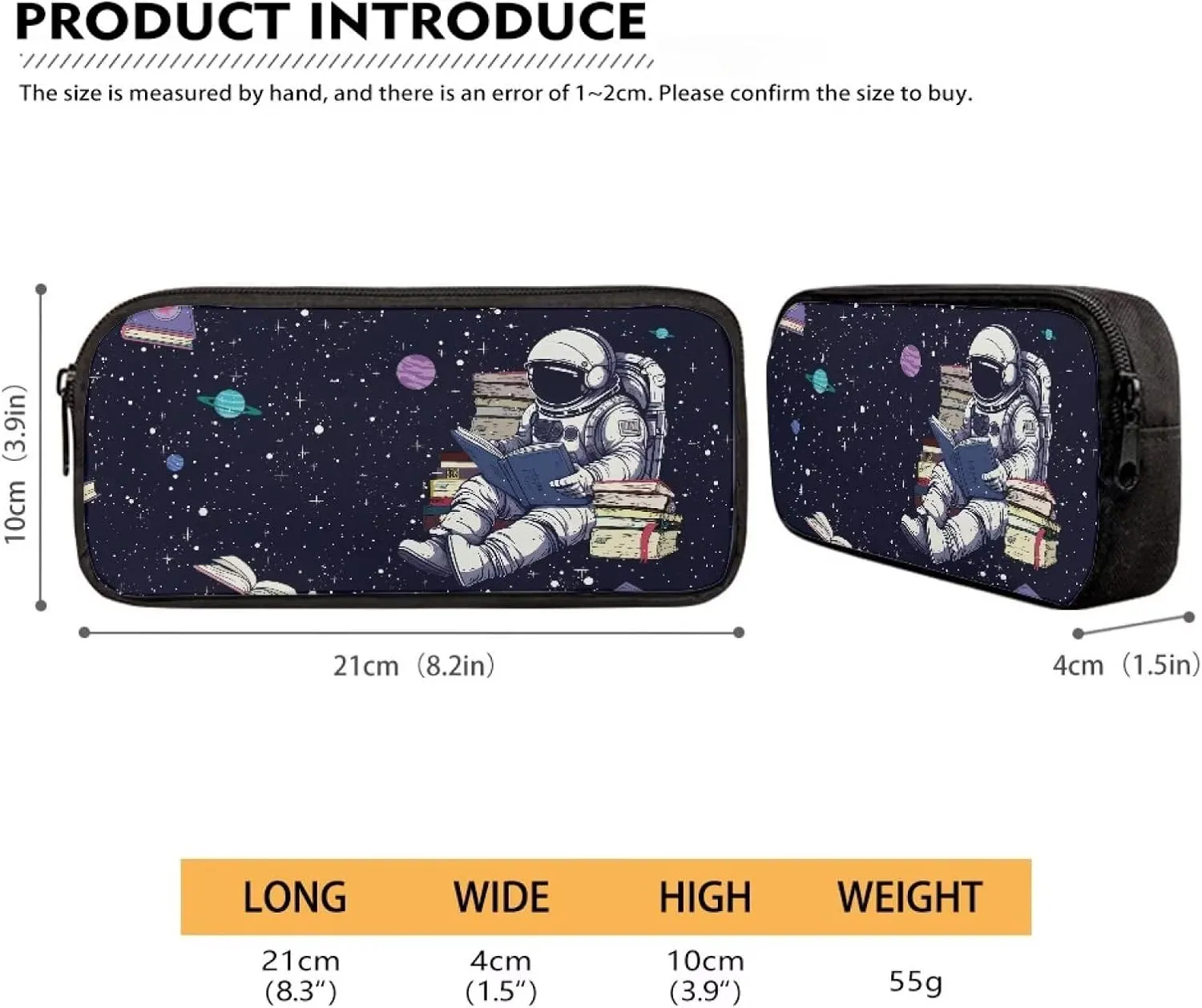 JHQFWMFJ Boys Backpack and Lunch Box Set Astronaut Backpack and Cool Pencil Case 3 in 1 children's Schoolbag Large Bookbag Thermal Insulated Lunch Bag