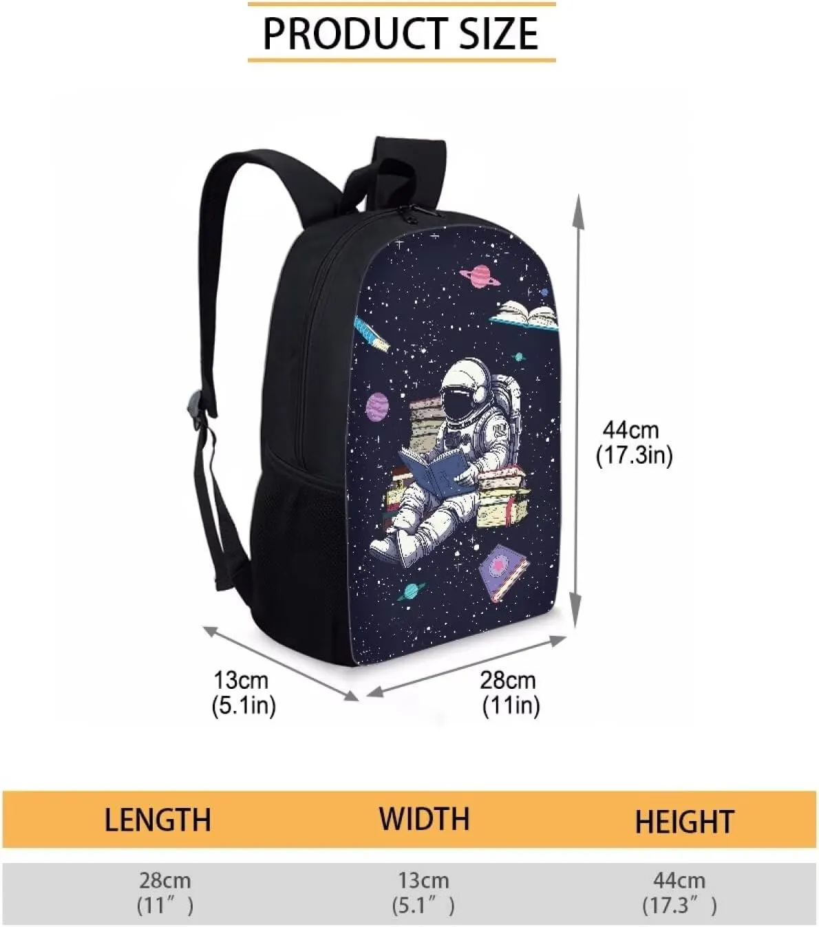 JHQFWMFJ Boys Backpack and Lunch Box Set Astronaut Backpack and Cool Pencil Case 3 in 1 children's Schoolbag Large Bookbag Thermal Insulated Lunch Bag