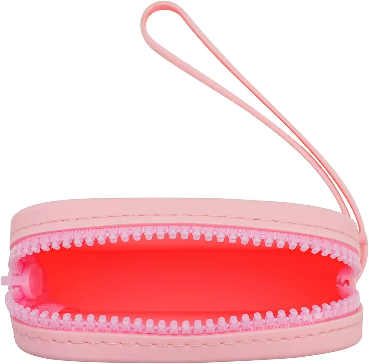 JOVAKIT Small Square Portable Silicone Makeup Bag for Women, Travel Waterproof Toiletry Cosmetic Bag Gifts for Women Girls, Zipper Closure Makeup Case with Handle (Pink)