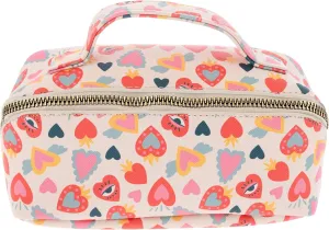 Karma Women's Zip Cosmetic Bag, Retro Heart