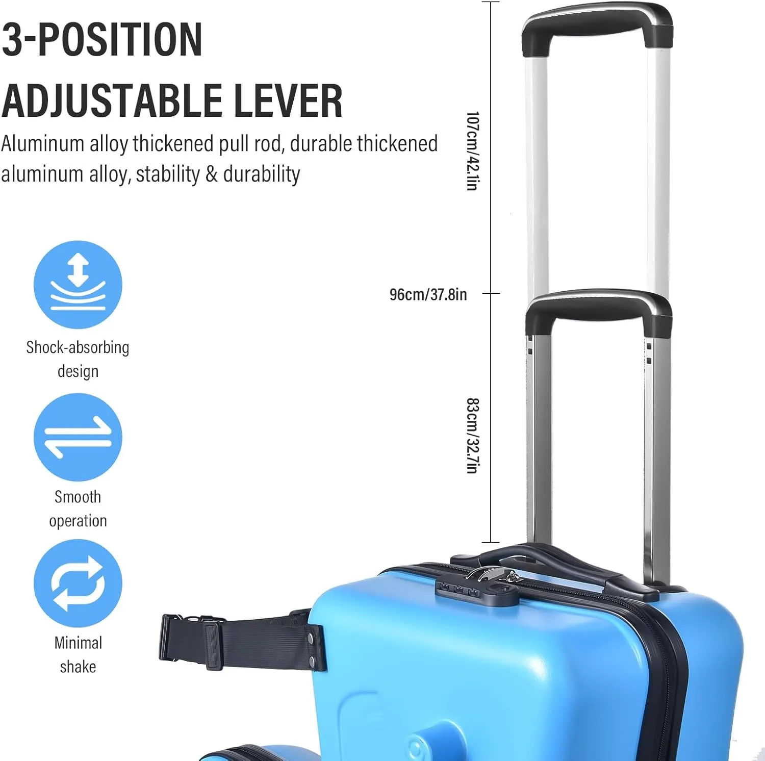 Kids Ride On Suitcase, 24 Inches Travel Luggage Trolley Suitcase With Spinner Wheels, Lightweight Kid Luggage With Combination Lock, Safety Belt, Telescoping Handle