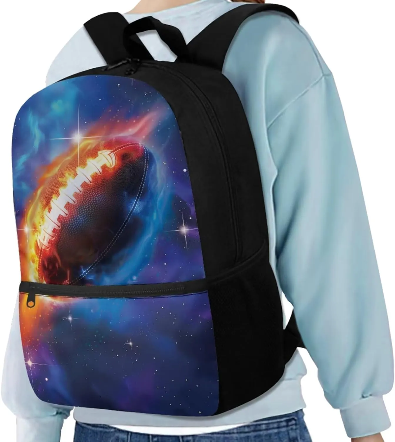Kids School Backpack for Boys Cool Rugby Print Backpacks School Bag and Lunch Bag Pencil Case Bag 3 Pieces Set Kindergarten Elementary School Bag