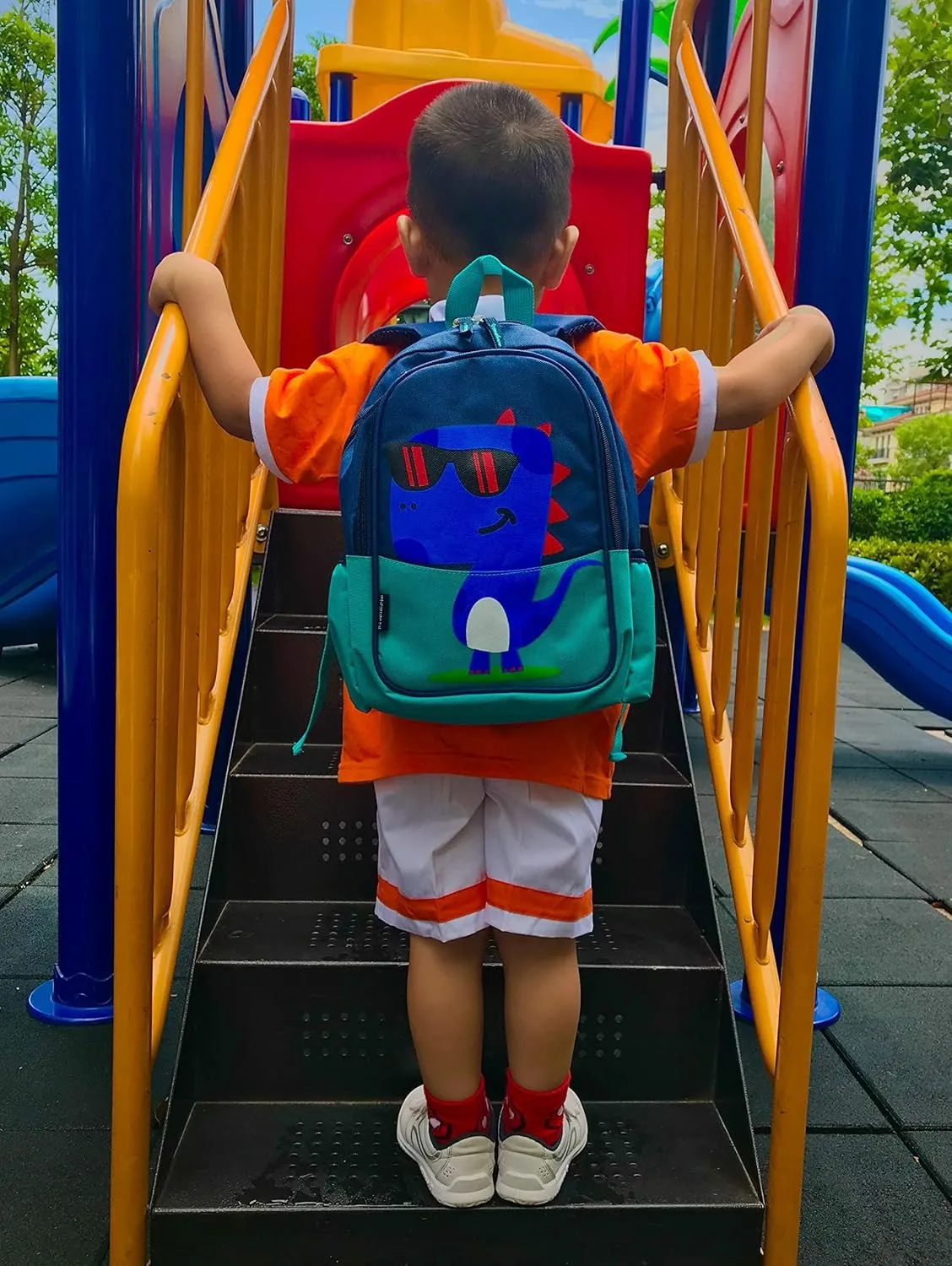 Kids Toddler Preschool Travel Backpack Cool Cute Cartoon Daypack (Dinosaur Green)