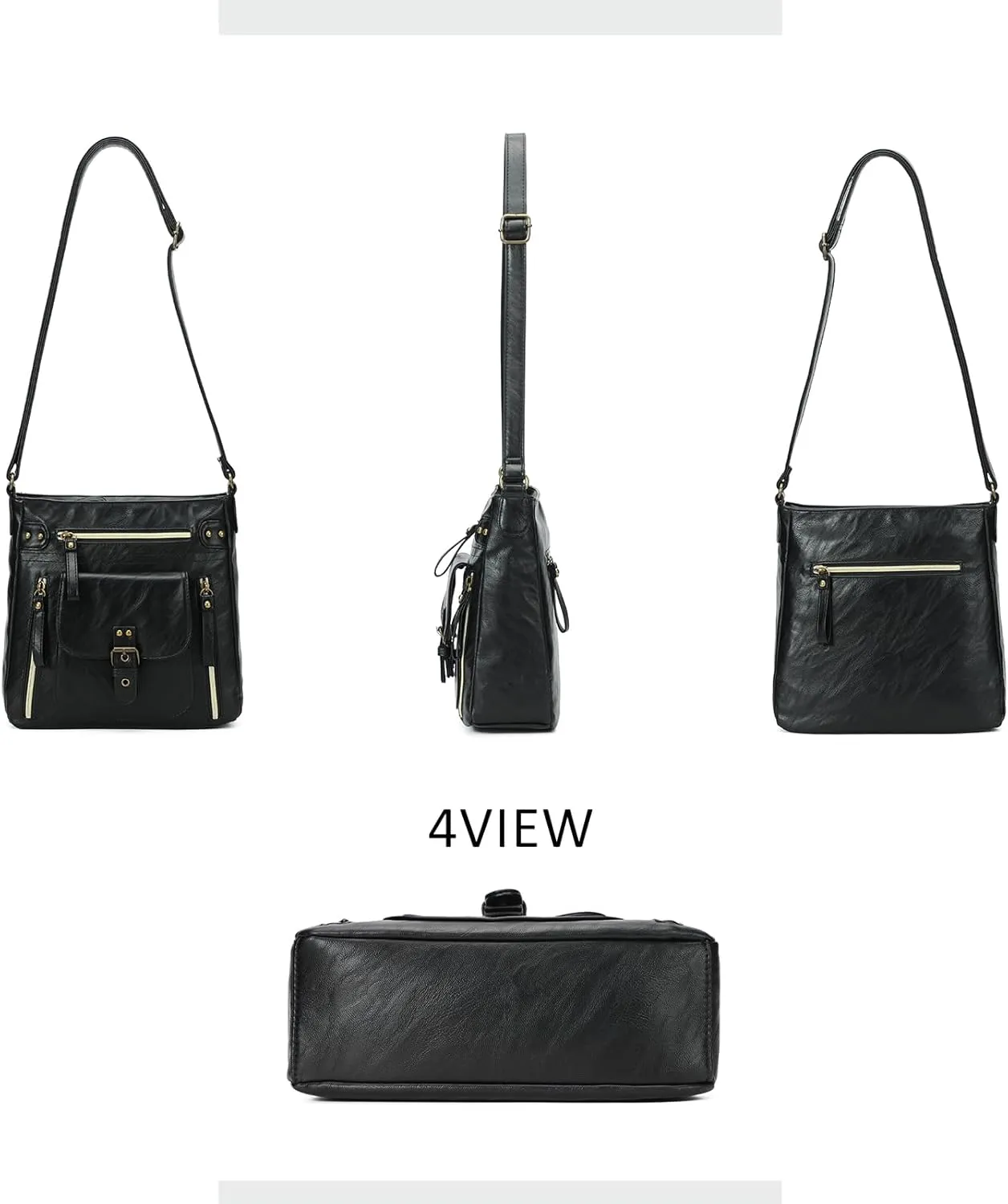KL928 Crossbody Bags for Women, Multi Pocket Shoulder Bags, Medium PU Leather Cross Body Purses