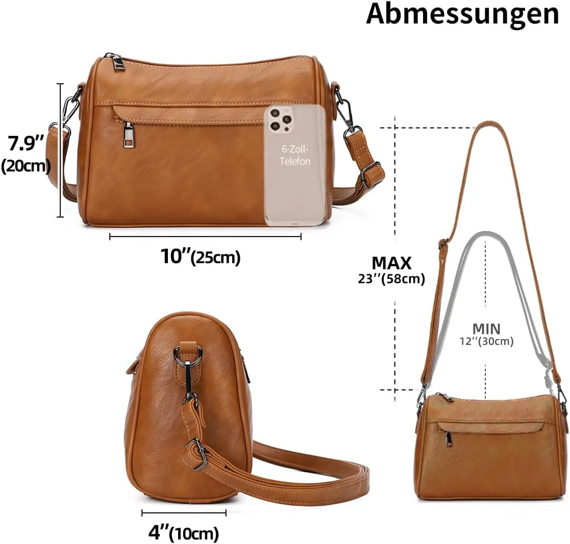 KL928 Crossbody Purses for Women Shoulder Bags with 2 Straps,Black