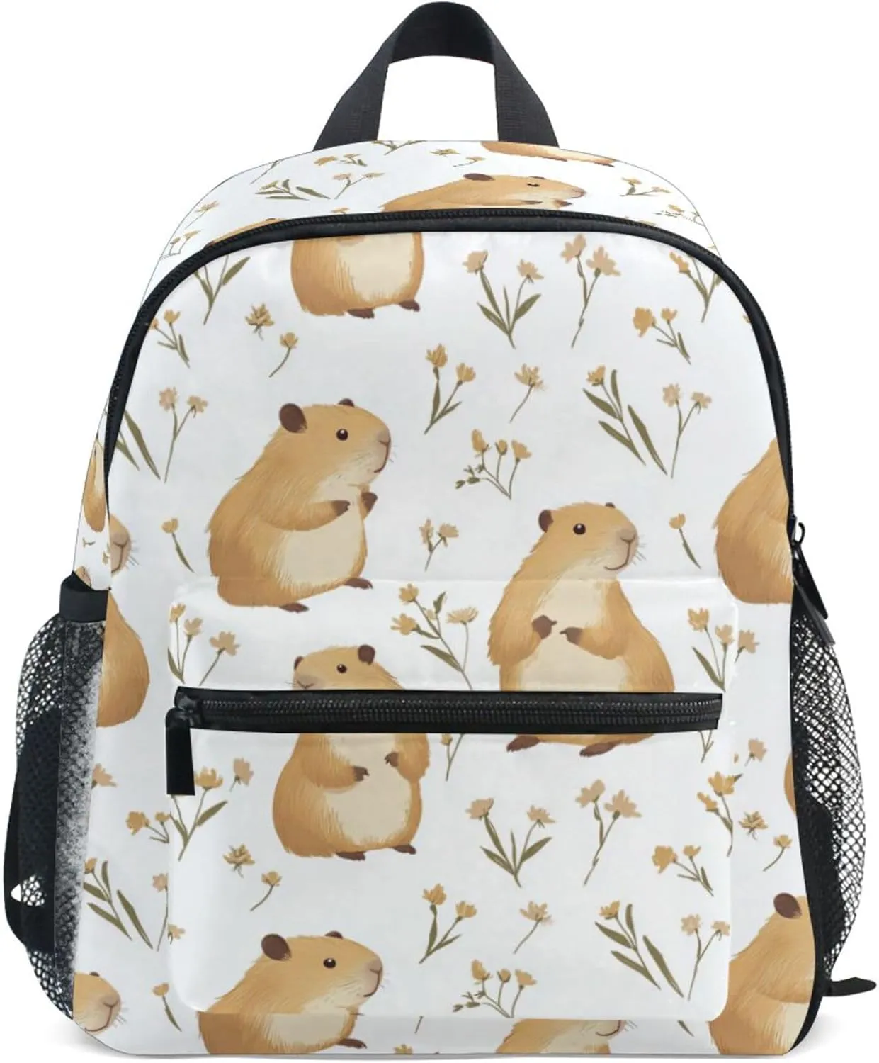 KLL Cool Backpacks Boy's/Girl's Waterproof Diaper Bag Backpack with Chest Strap Cute Capybara White