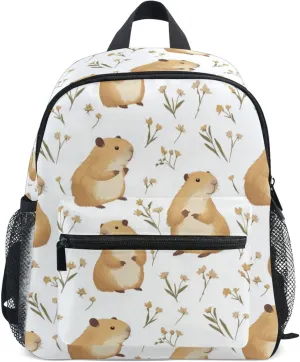 KLL Cool Backpacks Boy's/Girl's Waterproof Diaper Bag Backpack with Chest Strap Cute Capybara White