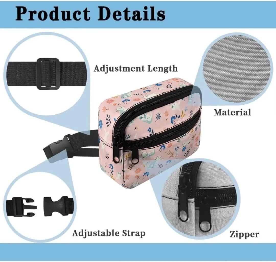 Kuiaobaty Cat Pattern Small Fanny Pack for Kids Waist Bag for Active Cute Belt Bag with Adjustable Straps Large Capacity Sling Bag with Pockets Thicken Crossbody Bag Gift for Holiday