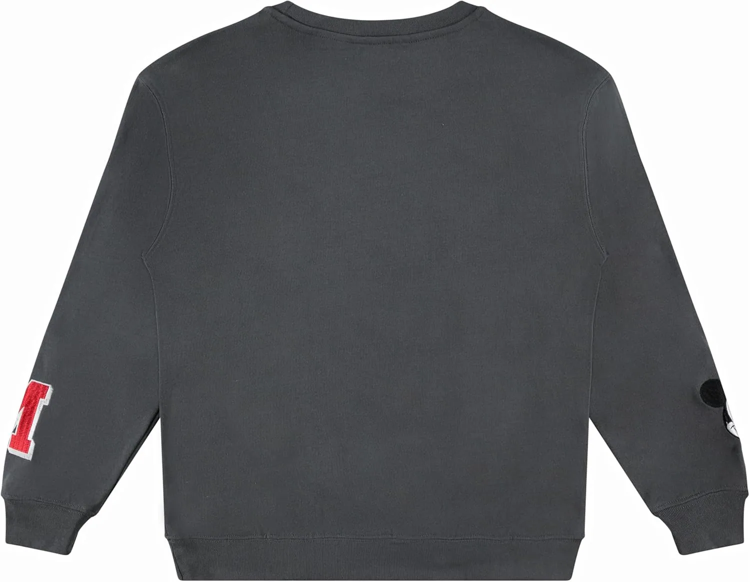 Ladies Mickey Mouse Fashion Sweatshirt Crewneck - Chenille Patch & Embroidery Sleeve - Mickey & Minnie Sweatshirt