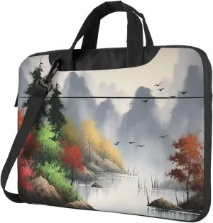 Landscape Painting Laptop Bag for Women Men 15.6" Computer Sleeve Business Travel Briefcase Messenger Bag
