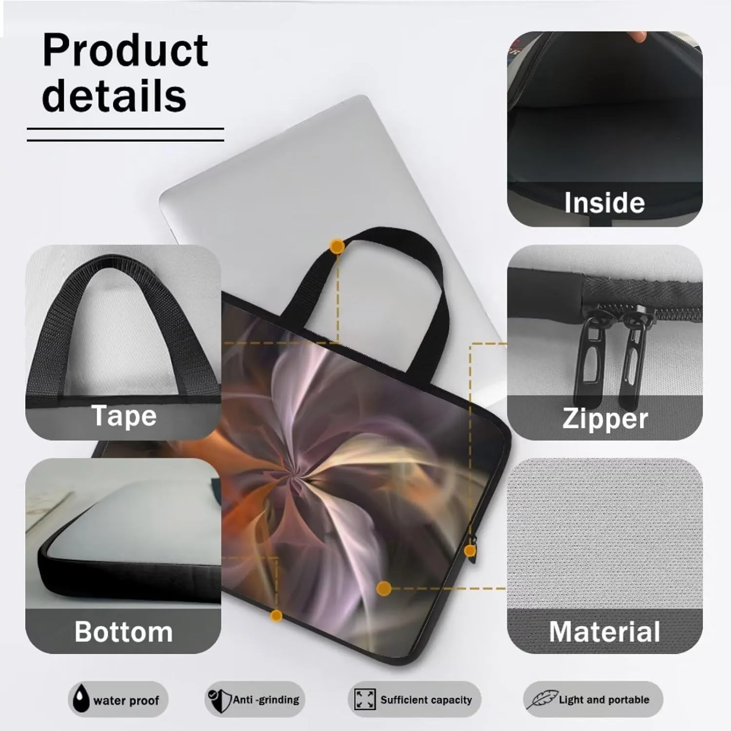 Laptop Bag for Men Women Tote Work Professional Computer Briefcase Waterproof Handbag Large