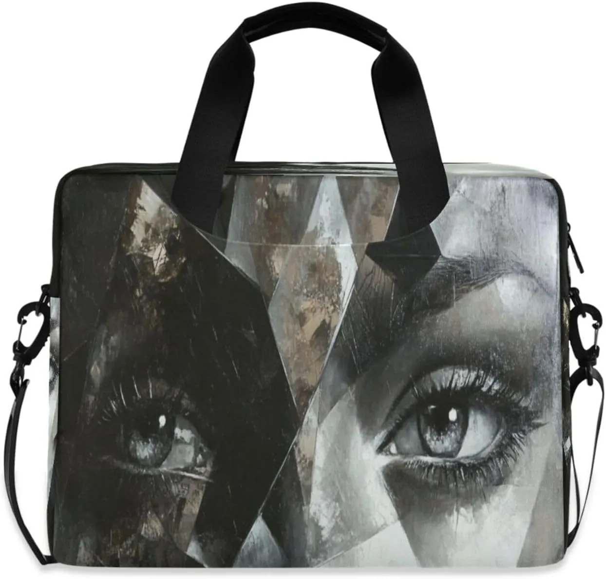 Laptop Bag for Women - Fits 16 inch with Laptop Compartment Carrying Messenger Sleeve with Strap Professional Fashion Travel Purse for Business Office Bag Black Diamond