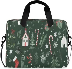 Laptop Bag for Women - Fits 16 inch with Laptop Compartment Carrying Messenger Sleeve with Strap Professional Fashion Travel Purse for Business Office Bag Christmas Style