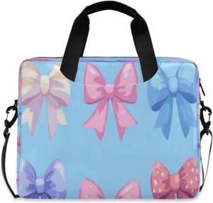 Laptop Bag for Women - Fits 16 inch with Laptop Compartment Carrying Messenger Sleeve with Strap Professional Fashion Travel Purse for Business Office Bag Cute Bow