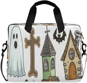 Laptop Bag for Women - Fits 16 inch with Laptop Compartment Carrying Messenger Sleeve with Strap Professional Fashion Travel Purse for Business Office Bag Halloween Series