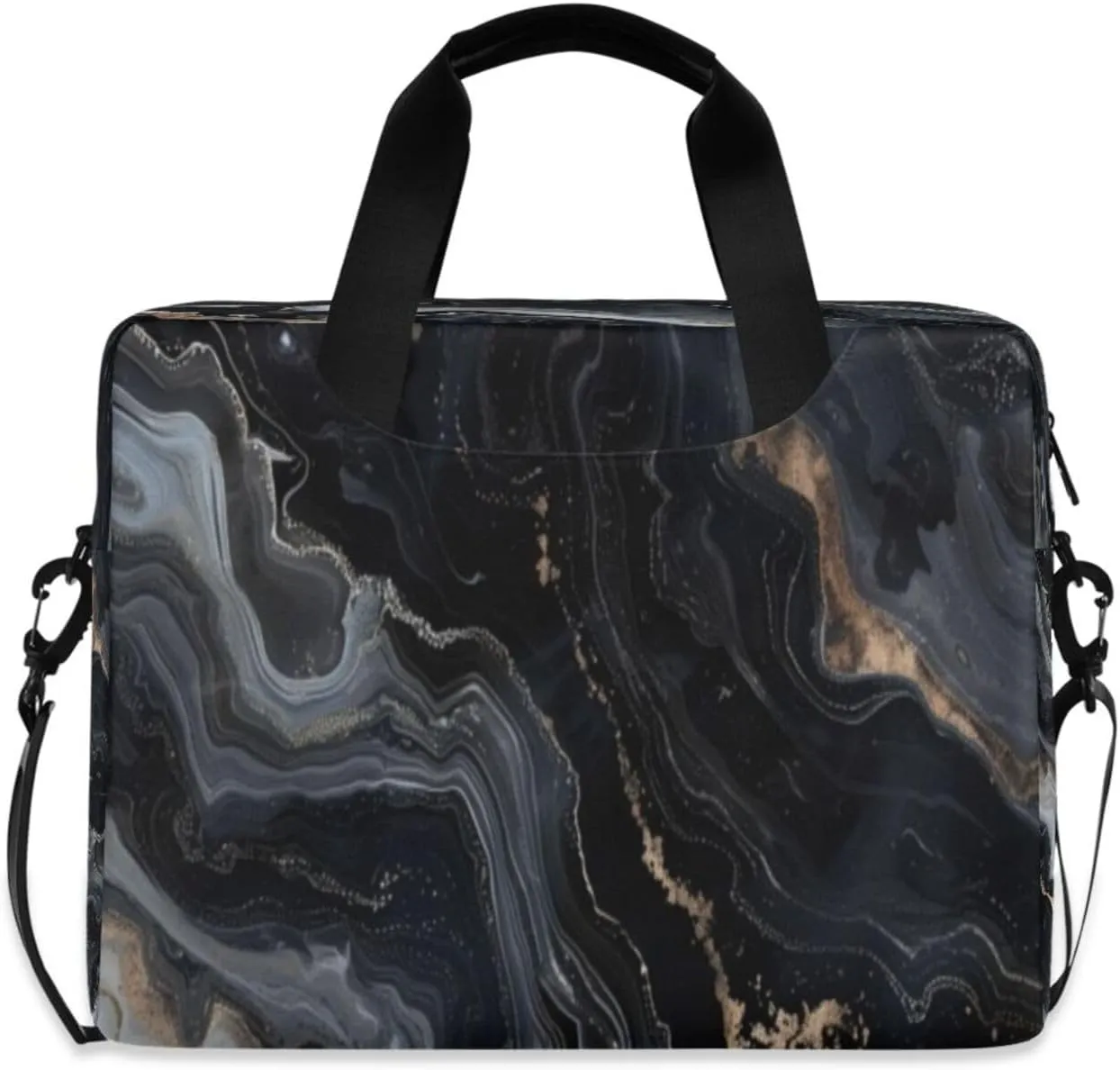 Laptop Bag for Women - Fits 16 inch with Laptop Compartment Carrying Messenger Sleeve with Strap Professional Fashion Travel Purse for Business Office Bag Marble Pattern