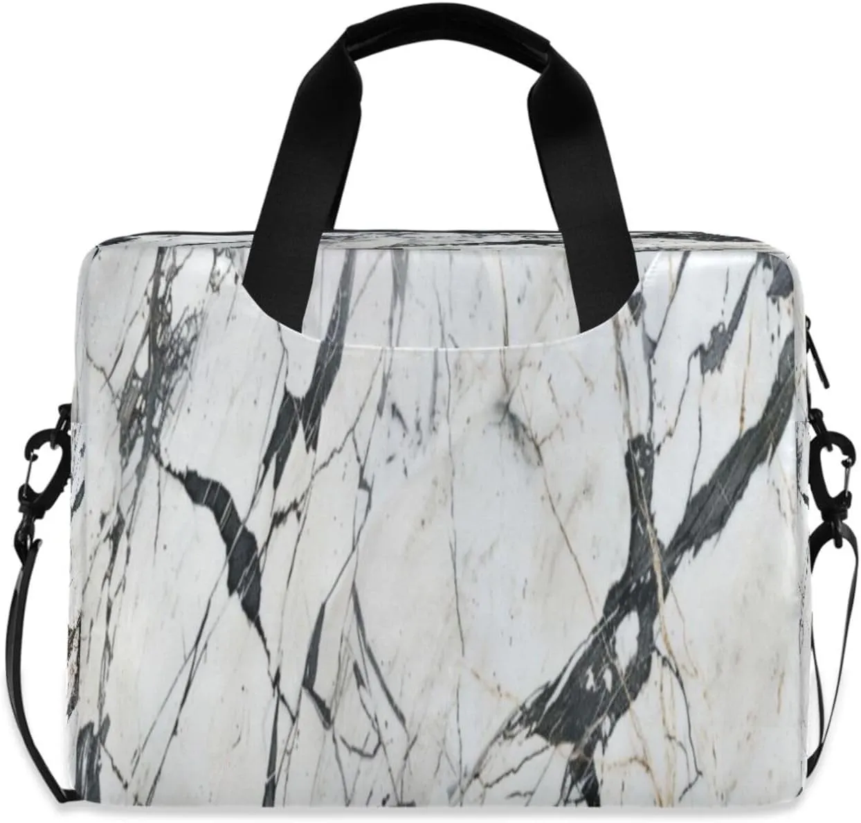 Laptop Bag for Women - Fits 16 inch with Laptop Compartment Carrying Messenger Sleeve with Strap Professional Fashion Travel Purse for Business Office Bag Marble
