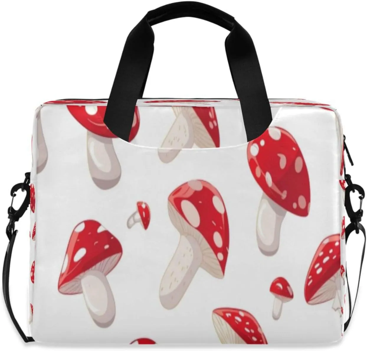 Laptop Bag for Women - Fits 16 inch with Laptop Compartment Carrying Messenger Sleeve with Strap Professional Fashion Travel Purse for Business Office Bag Mushroom