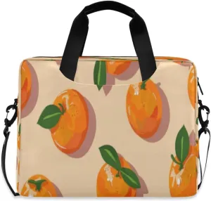 Laptop Bag for Women - Fits 16 inch with Laptop Compartment Carrying Messenger Sleeve with Strap Professional Fashion Travel Purse for Business Office Bag Orange Pattern