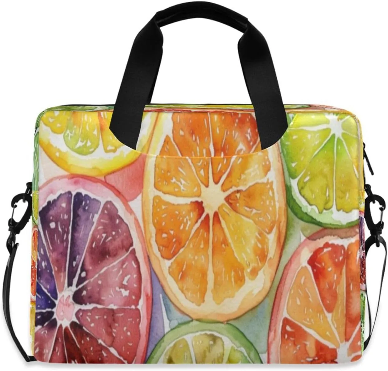 Laptop Bag for Women - Fits 16 inch with Laptop Compartment Carrying Messenger Sleeve with Strap Professional Fashion Travel Purse for Business Office Bag Orange Slices