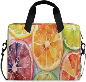 Laptop Bag for Women - Fits 16 inch with Laptop Compartment Carrying Messenger Sleeve with Strap Professional Fashion Travel Purse for Business Office Bag Orange Slices