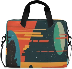 Laptop Bag for Women - Fits 16 inch with Laptop Compartment Carrying Messenger Sleeve with Strap Professional Fashion Travel Purse for Business Office Bag Planet Art Style