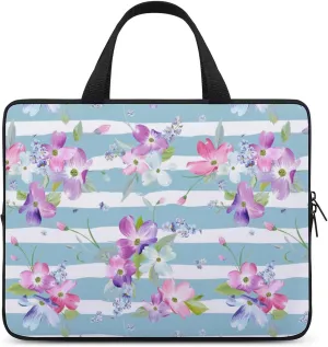 Laptop Case Sleeve Travel Striped Florals HandBag Laptop Bag Shock-proof Protective Computer Cover Tote Briefcase for