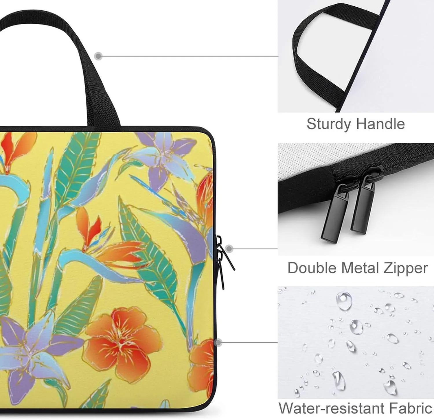 Laptop Case Sleeve Traveling Yellow Anthemy Handle Laptop Bag Shock-proof Protective Computer Tote Briefcase for