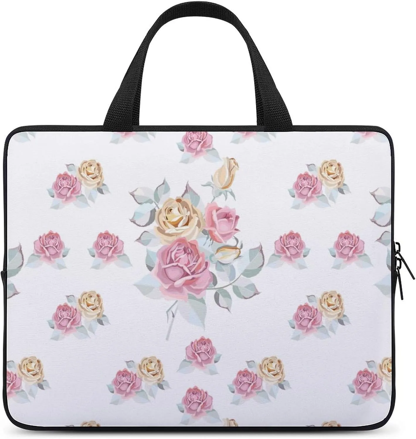 Laptop Sleeve Case Traveling Rose Florals HandBag Laptop Bag Shockproof Protective Computer Cover Tote Briefcase for