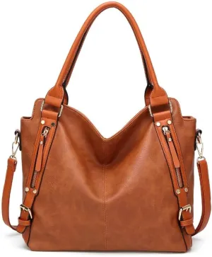 Large Capacity Hobo Retro Shoulder Crossbody with Adjustable Strap Retro Handbag Womens PU Leathers Tote