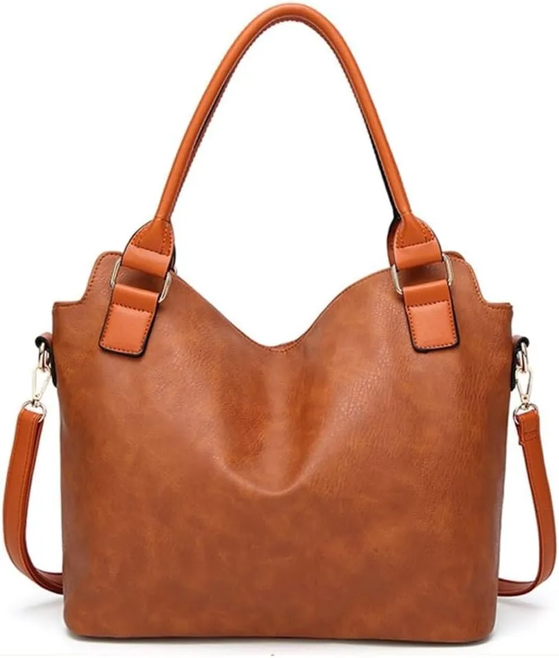 Large Capacity Hobo Retro Shoulder Crossbody with Adjustable Strap Retro Handbag Womens PU Leathers Tote