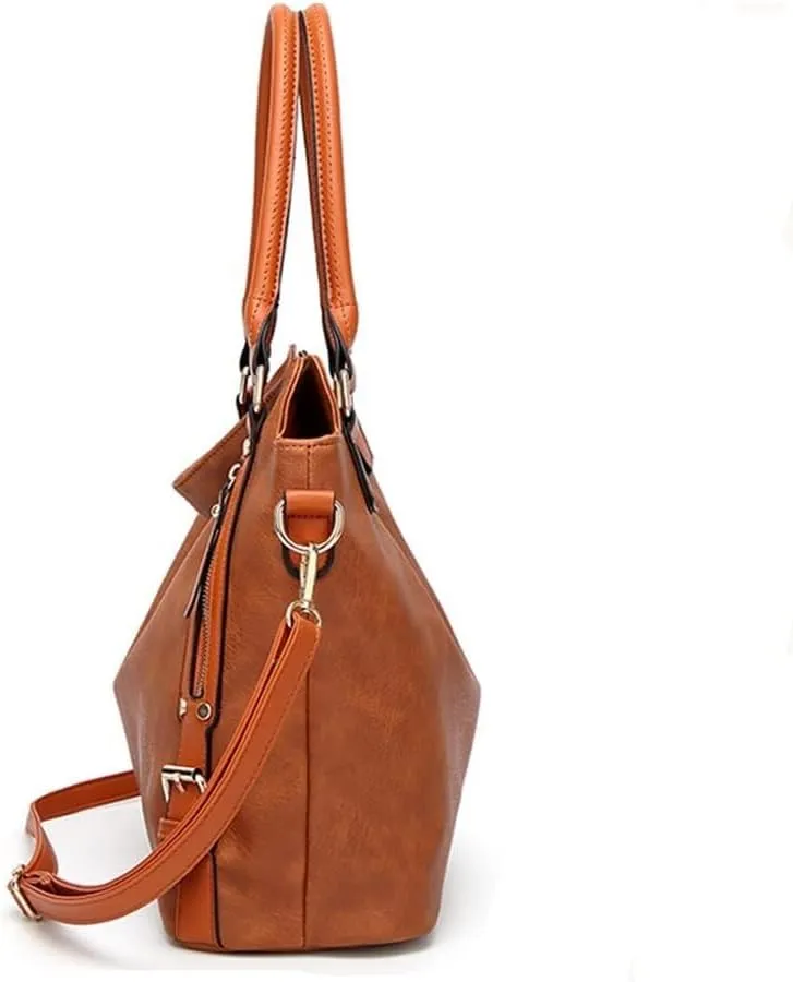 Large Capacity Hobo Retro Shoulder Crossbody with Adjustable Strap Retro Handbag Womens PU Leathers Tote