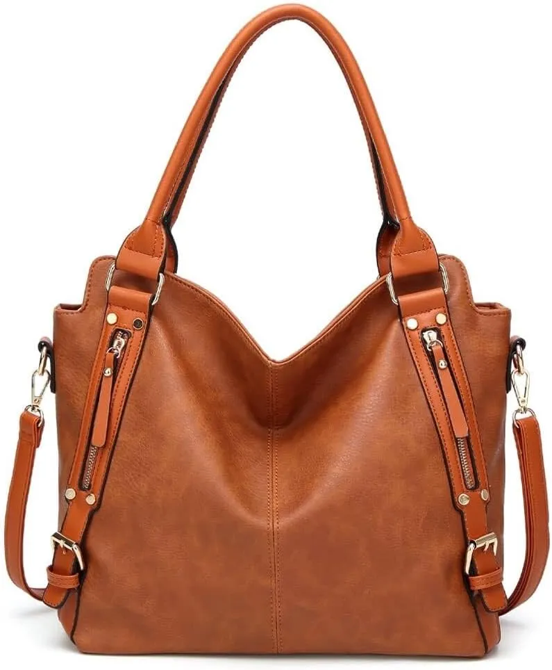Large Capacity Hobo Retro Shoulder Crossbody with Adjustable Strap Retro Handbag Womens PU Leathers Tote