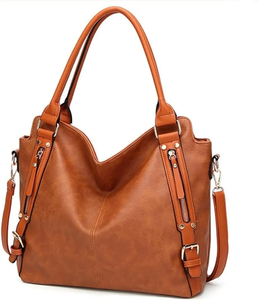 Large Capacity Hobo Retro Shoulder Crossbody with Adjustable Strap Retro Handbag Womens PU Leathers Tote